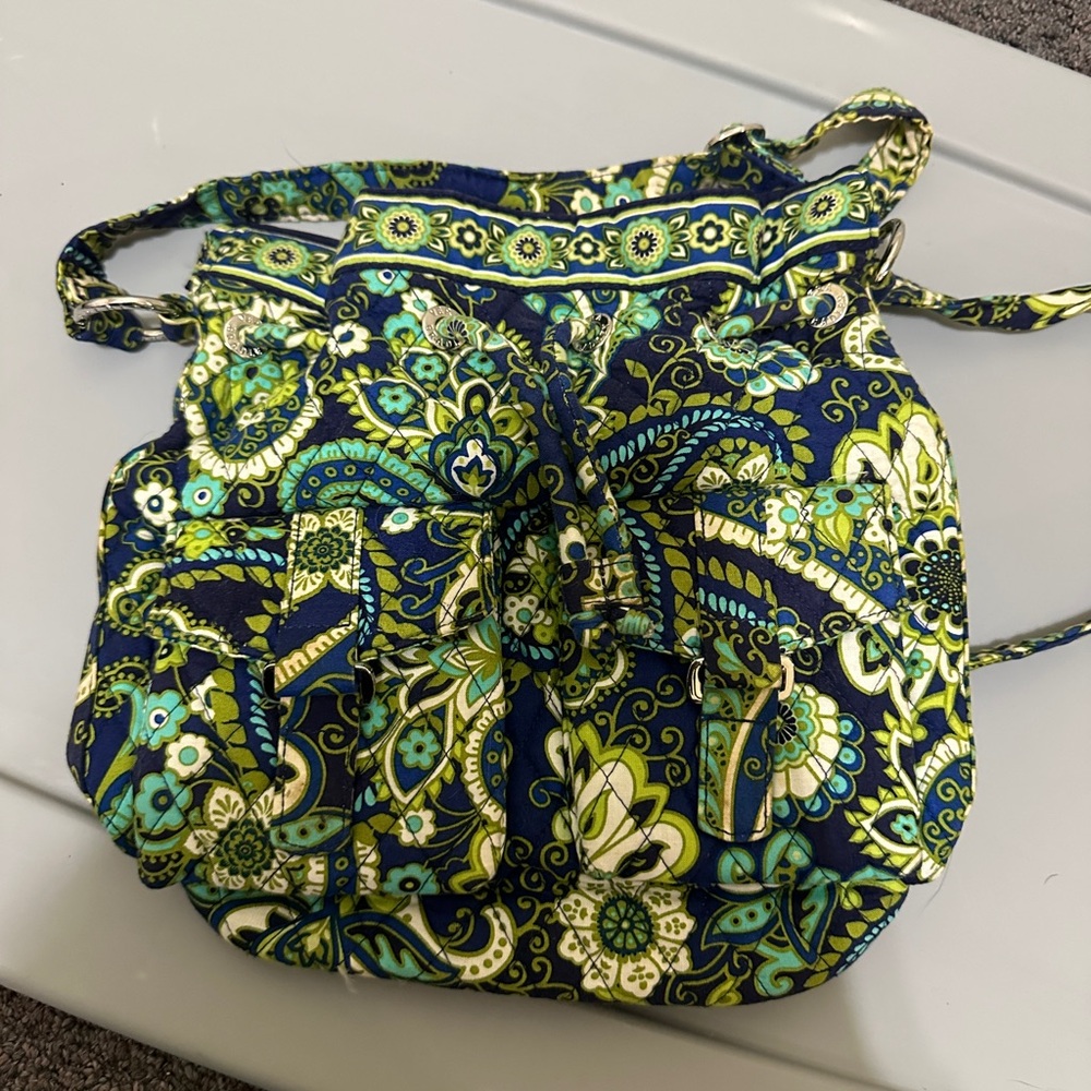 Vera Bradley Blue and Green Floral Shoulder Bag